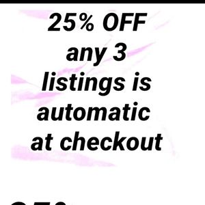 25% OFF any 3 Listings Bundle Bundle Everything Must Go